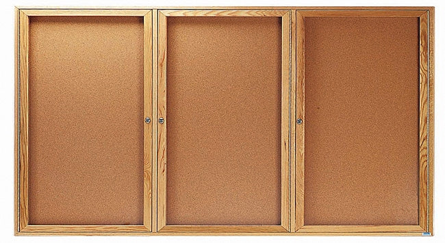 OBC3672-3R - Enclosed Wood Frame Bulletin Boards, Triple Door by Aarco