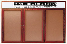 Load image into Gallery viewer, OBC3672-3RH  Wood Enclosed Bulletin Boards with Header, 3 Doors
