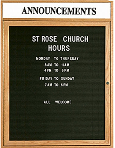 ODC2418H  Enclosed Changeable Letter Boards with Headers