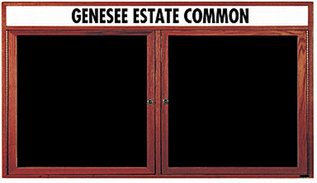 Enclosed Changeable Letter Boards with Headers, 2 Door by Aarco