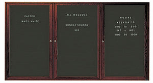 ODC3672-3  Triple Door Enclosed Changeable Letter Board