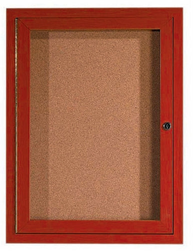 Out-Door Wood-Look Enclosed Bulletin Boards, 1 Door by Aarco