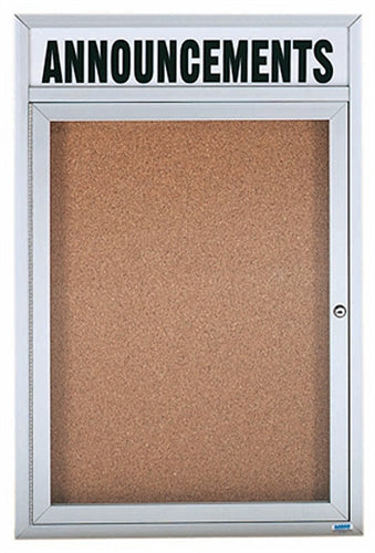 ODCC2418RH  Out-Door Bulletin Boards with Header, Single Door