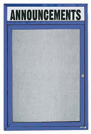 ODCC2418RH  Out-Door Bulletin Boards with Header, Single Door