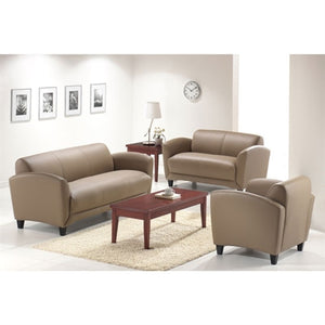 OS9882 Manhattan Leather Loveseat with Wood Legs