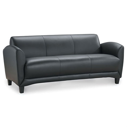 Manhattan Leather Sofa with Wood Legs by Office Source