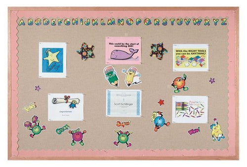 OV1824 - Wood Frame Burlap Weave Vinyl Bulletin Boards 10 Sizes by Aarco
