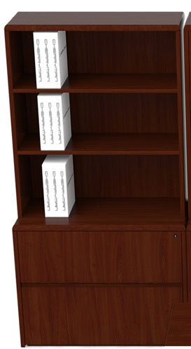 R828-827  Ruby Executive Lateral Bookcase Combo