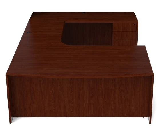 RU-232 Ruby Executive U Shape Office Desk, Bow Front W/ Extended Corner