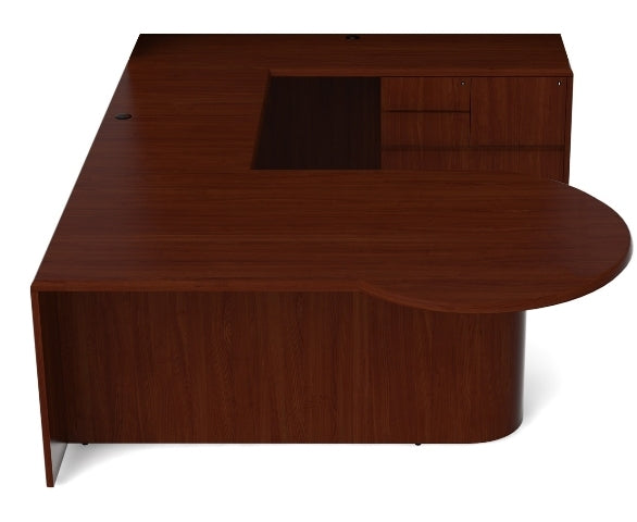RU-238 Ruby Executive U Shape Office Desk, P Style W/ Semi Lateral Pedestal