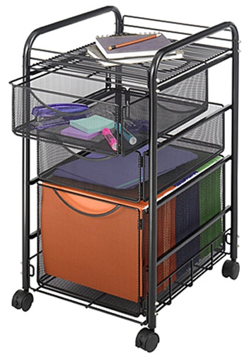 5213 Onyx™ Mesh File Cart with 3 Drawers
