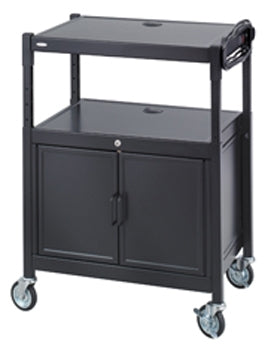 8943  Steel Adjustable AV Cart With Cabinet