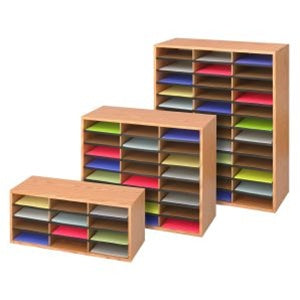 9401 Wood/Corrugated Literature Organizer, 12 Compartments