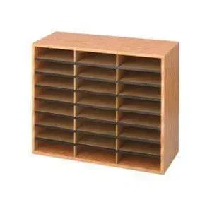9402 - Wood/Corrugated Literature Organizer, 24 Compartments by Safco