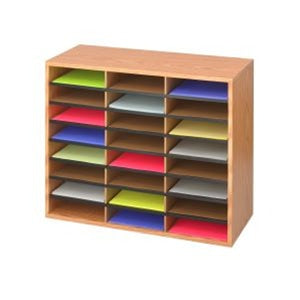 9402 Wood/Corrugated Literature Organizer, 24 Compartments