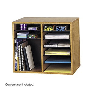 9420 Wood Adjustable Literature Organizer - 12 Compartment