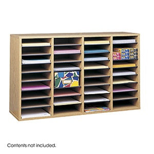 9424 Wood Adjustable Literature Organizer, 36 Compartment