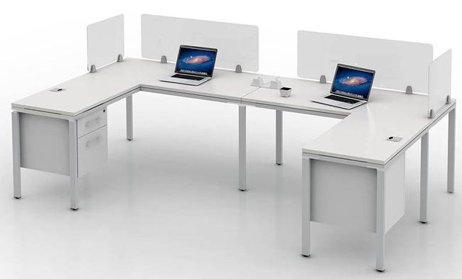 SGSD018 Simple System Four 'L' Desks, Facing