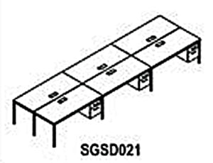 SGSD020 Simple System Six Desks, Facing