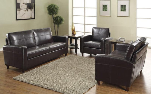 SL2813 - Eco Leather Sofa with Espresso Finish Legs by Office Star