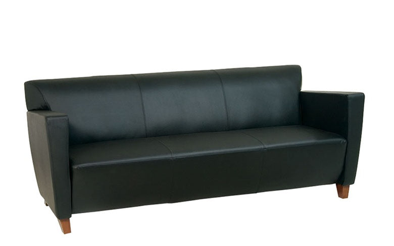 SL8473 Leather Sofa with Cherry Finish Legs