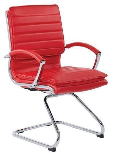 SPX23595C - Faux Leather Guest Chair with Chrome Sled Base by OSP