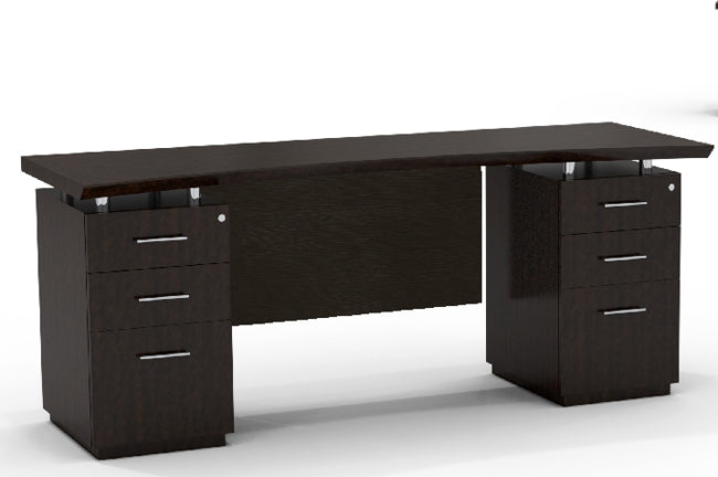 STEC72B Sterling Double Pedestal  Credenza/Desk, 6 Drawers