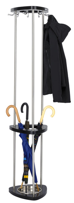 4214 - Nine Hook  Mode™ Wood Coat Rack with Umbrella Rack Costumer by Safco