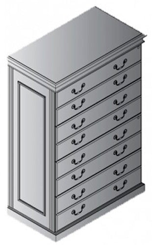 TOW-109 Townsend Four Drawer Traditional Executive Lateral File