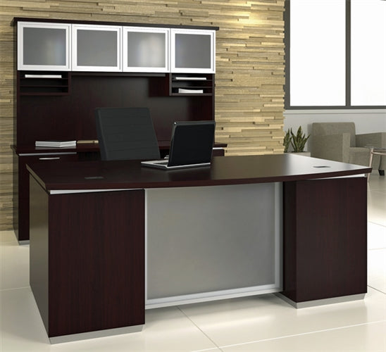 TUX-TYP11G Tuxedo Office Desk, Credenza w/Hutch Set