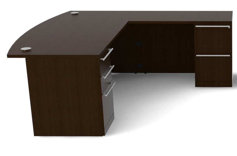 VL-625N  Verde L shaped Office Desk, Bow Front