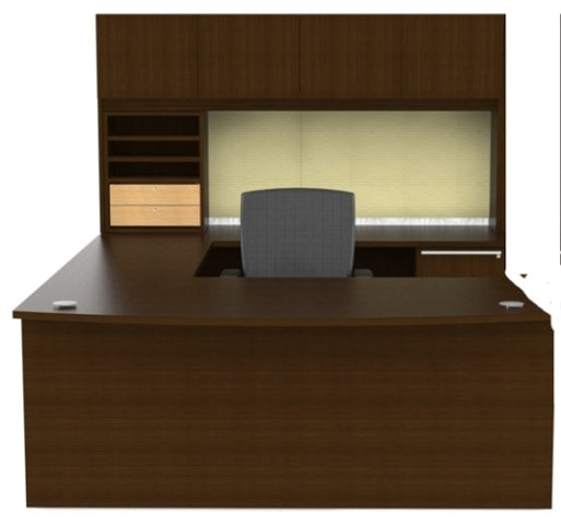 VL-653N  Verde 'U' Shaped Office Desk, Bow Front
