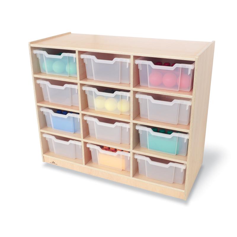 WB0912T - Twelve Clear-Tray Mobile Storage Cabinet by Whitney Bros