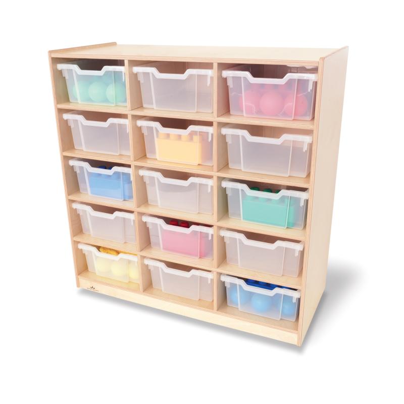 WB0915T - Fifteen Section Clear-Tray Storage Cabinet by Whitney Bros