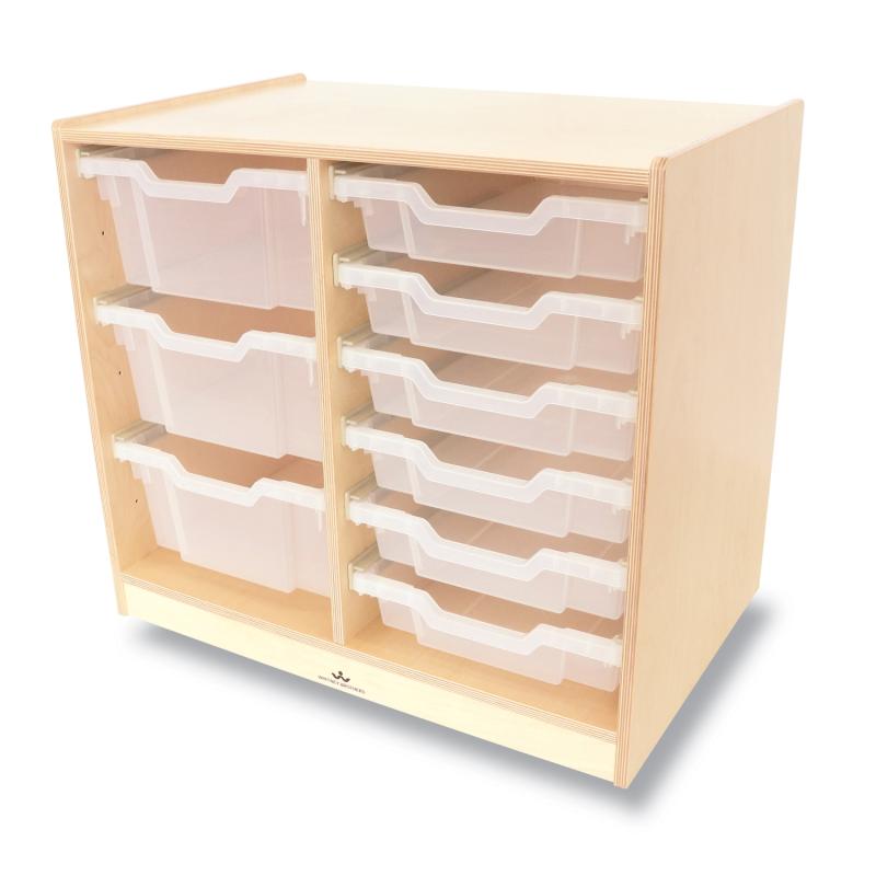 WB7002 - Double Column Clear Tray Storage Cabinet by Whitney Bros
