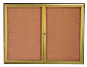WFC3648  Enclosed Bulletin Boards, Waterfall Style Frame 2 Door