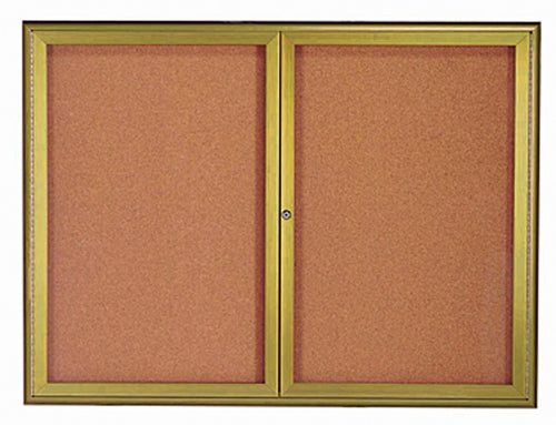 WFC3648  Enclosed Bulletin Boards, Waterfall Style Frame 2 Door