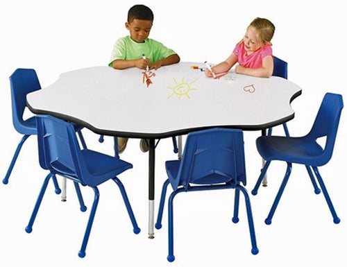 WMB949FL Flower Shaped Dry Erase White MarkerBoard Top, Activity Table