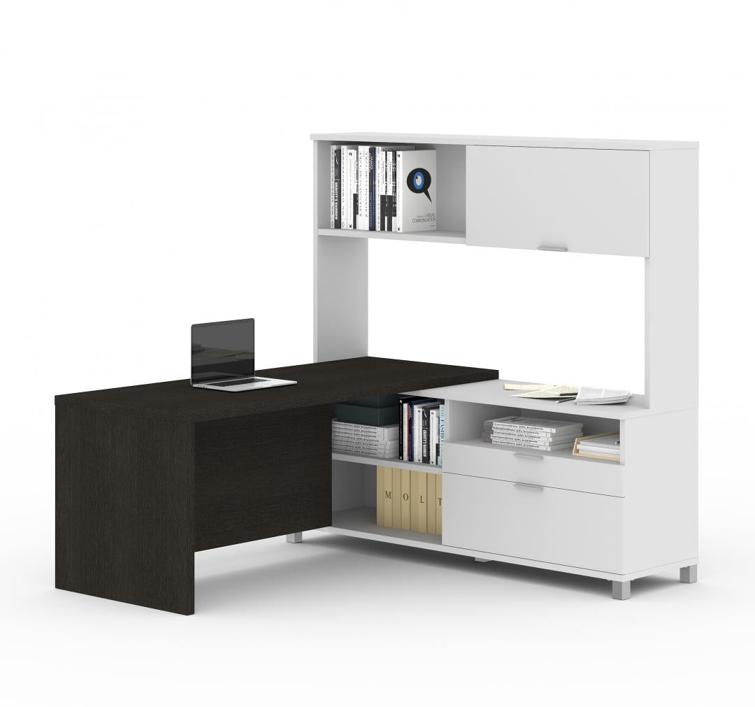 120882 - Pro-linea L-Shaped Desk w/Hutch by Bestar