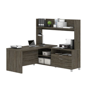 120886 - Pro-linea L-Shaped Desk w/Hutch by Bestar